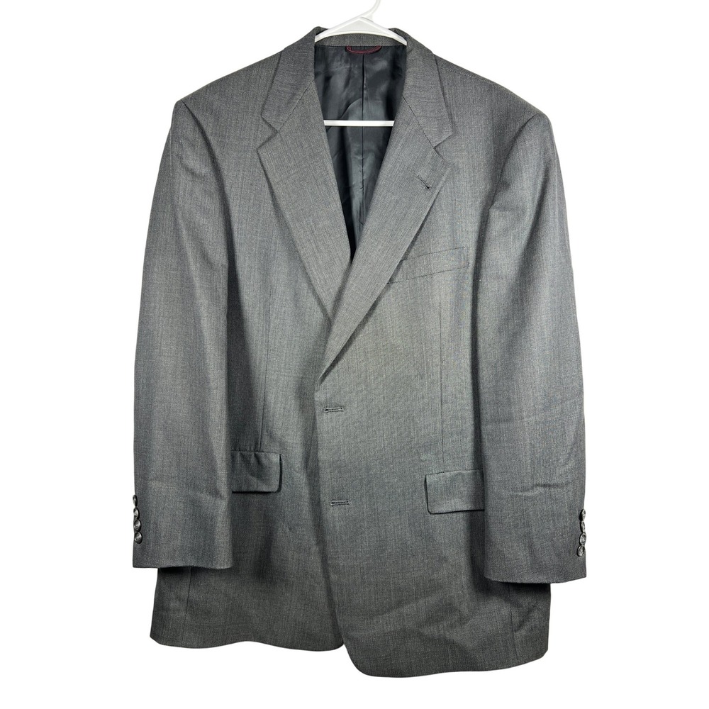 Hart Schaffner Marx Mens 42R Grey Wool Suit Jacket Blazer Formal Business